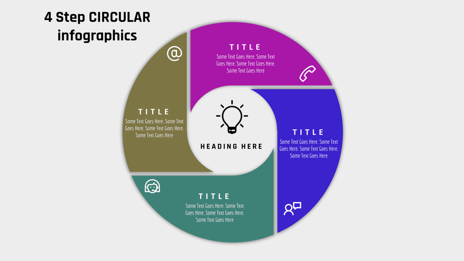 50 Powerpoint 5 Step Circular Infographic Powerup Wit 7734