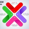 21.PowerPoint 4 step ARROW SHAPE infographic