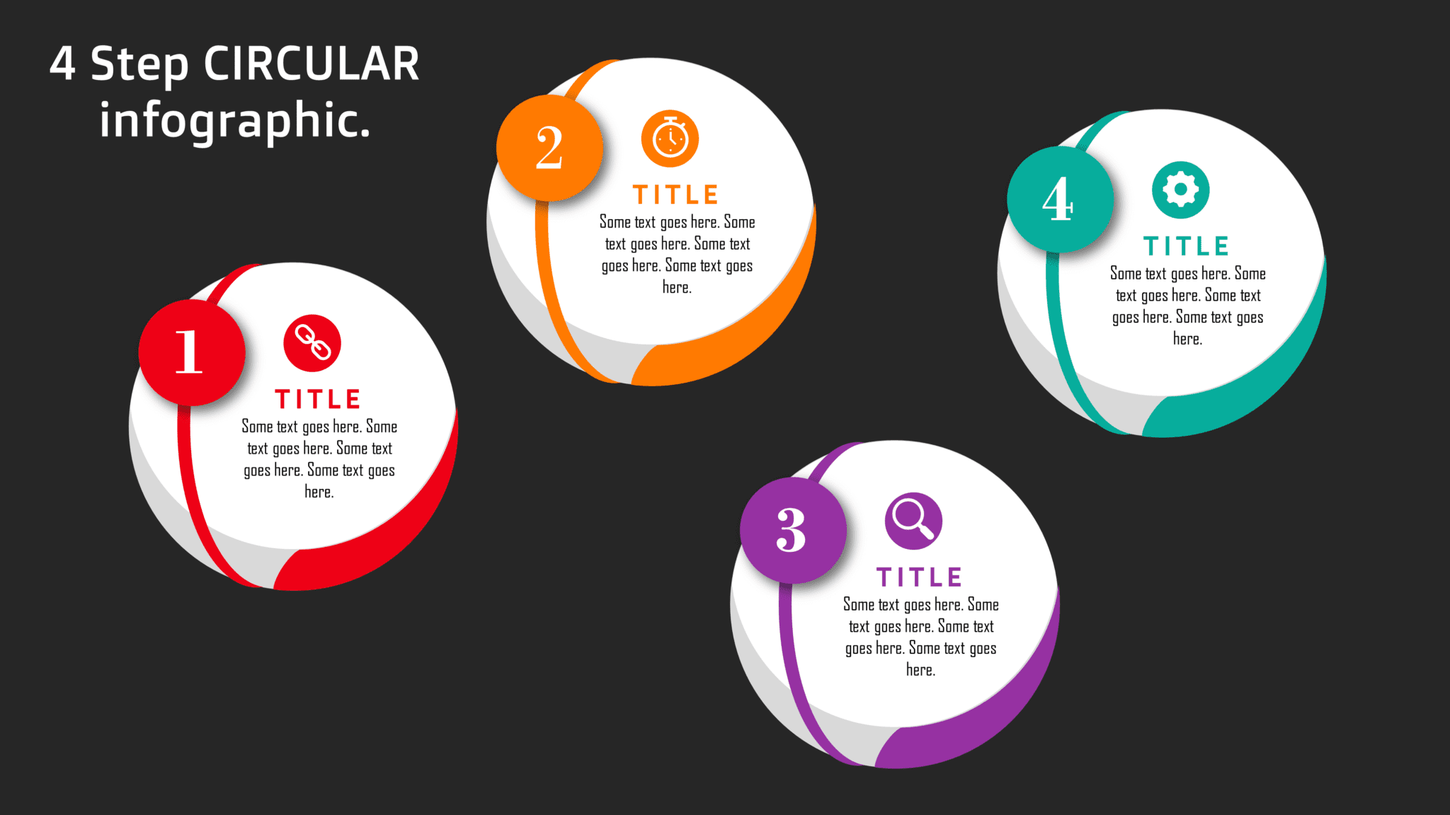 37.PowerPoint 4 Step CIRCULAR Infographic - PowerUP With POWERPOINT