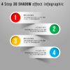 41.PowerPoint 4 Step 3D Shadow effect infographic