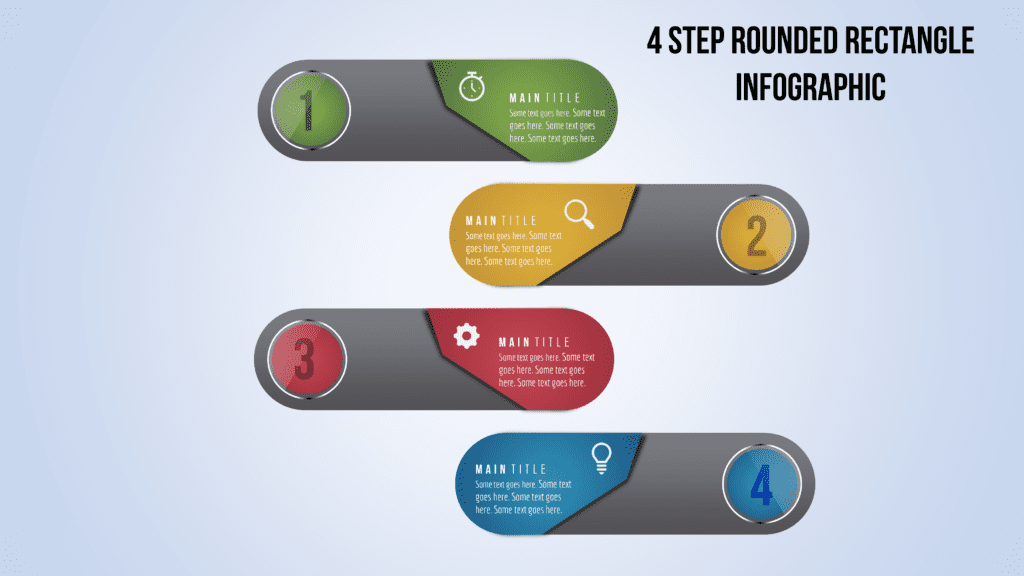 43.PowerPoint 4 Step ROUNDED RECTANGLE infographic - PowerUP with ...