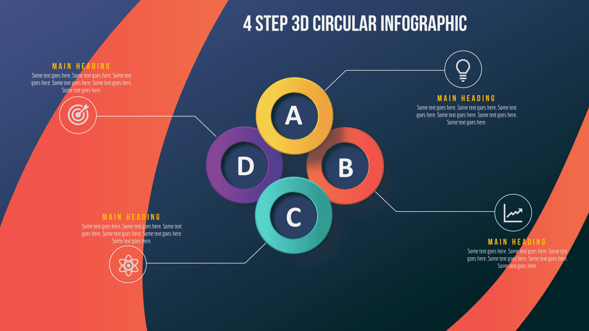 46 Powerpoint 4 Step 3d Circular Infographic Powerup 4951