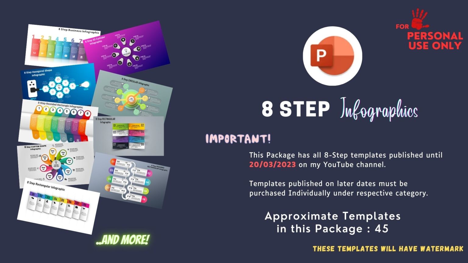 6 All 8 Step Infographics Personal Use Only Powerup With Powerpoint 8167
