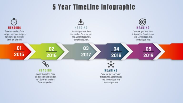 10.PowerPoint 5 Year Timeline Infographic - PowerUP with POWERPOINT