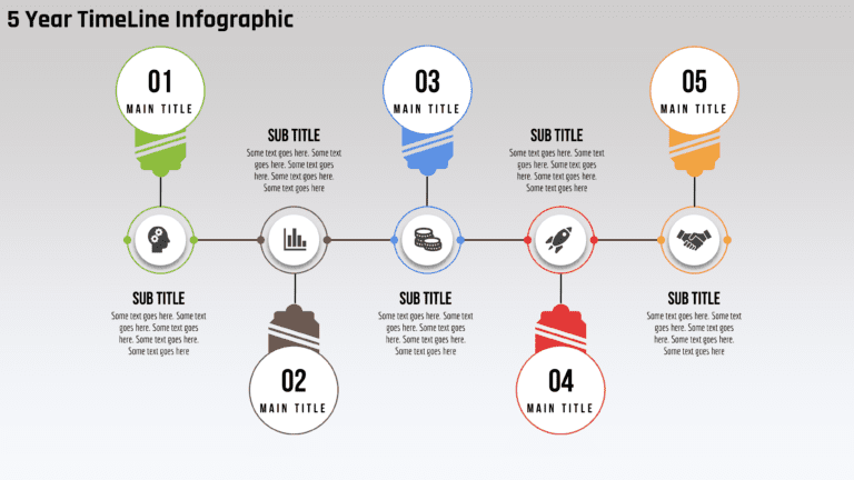 12.PowerPoint 5 Year Timeline Infographic - PowerUP with POWERPOINT