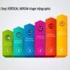 25.PowerPoint 6 Step VERTICAL ARROW shape Infographic