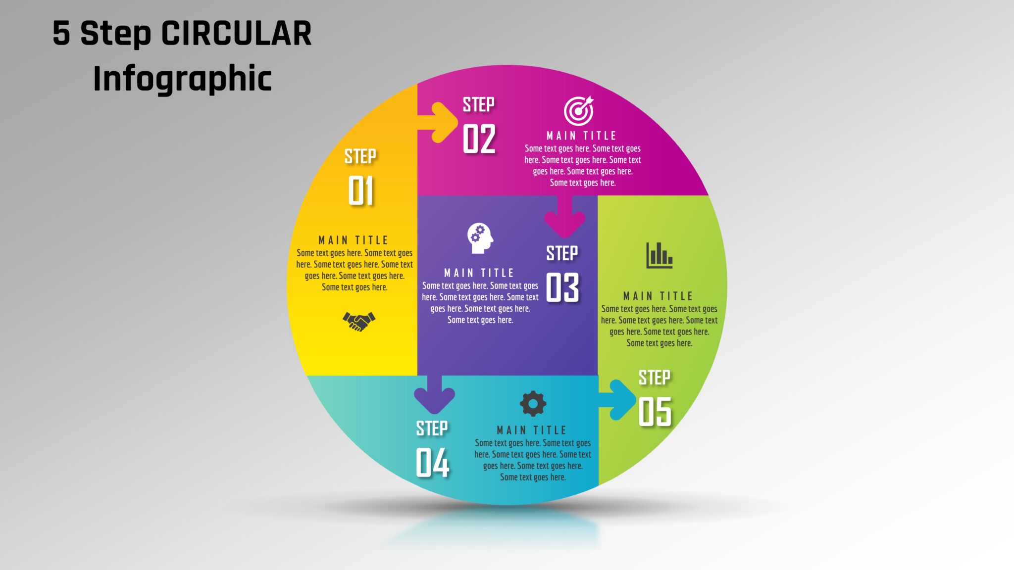 28powerpoint 5 Step Circular Infographic Powerup With Powerpoint 9458