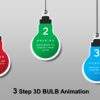 35.PowerPoint 3 Step 3D BULB Infographic Animation