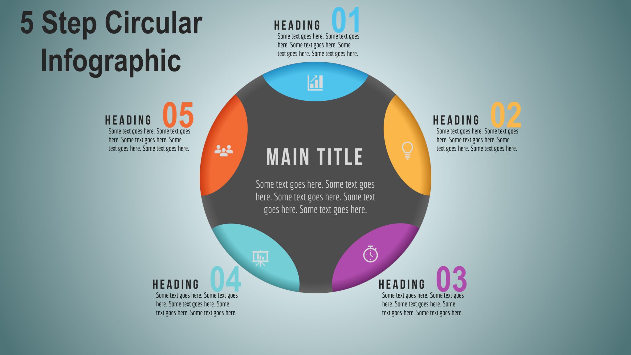 38powerpoint 5 Step Circular Infographic Powerup With Powerpoint 8976