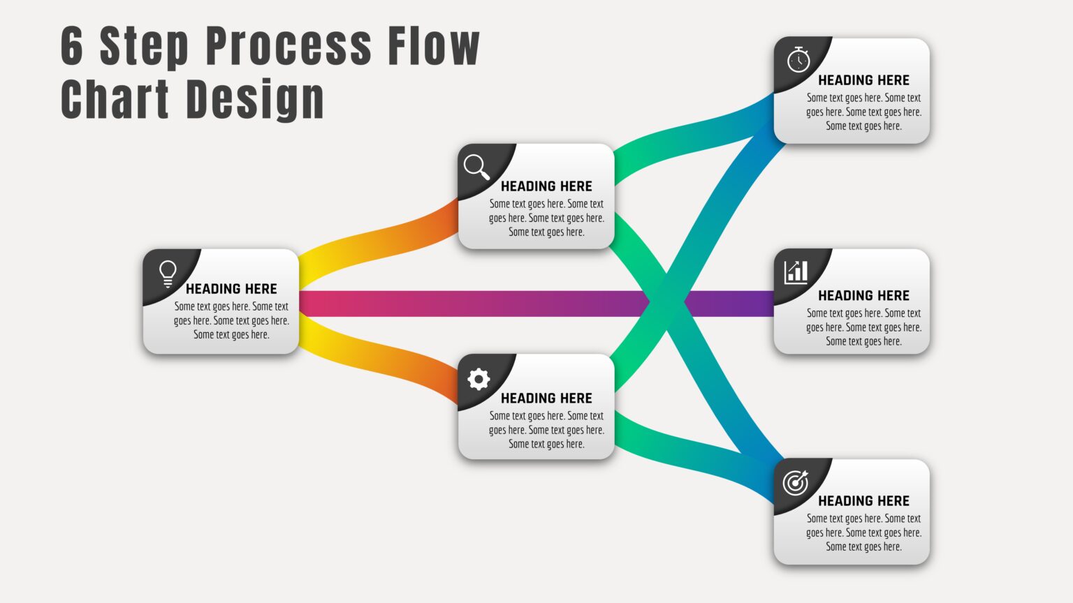 42.PowerPoint 6 Step Process Flow Chart Design - PowerUP with POWERPOINT