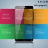 46.PowerPoint 4 Step RECTANGULAR Infographic ANIMATION
