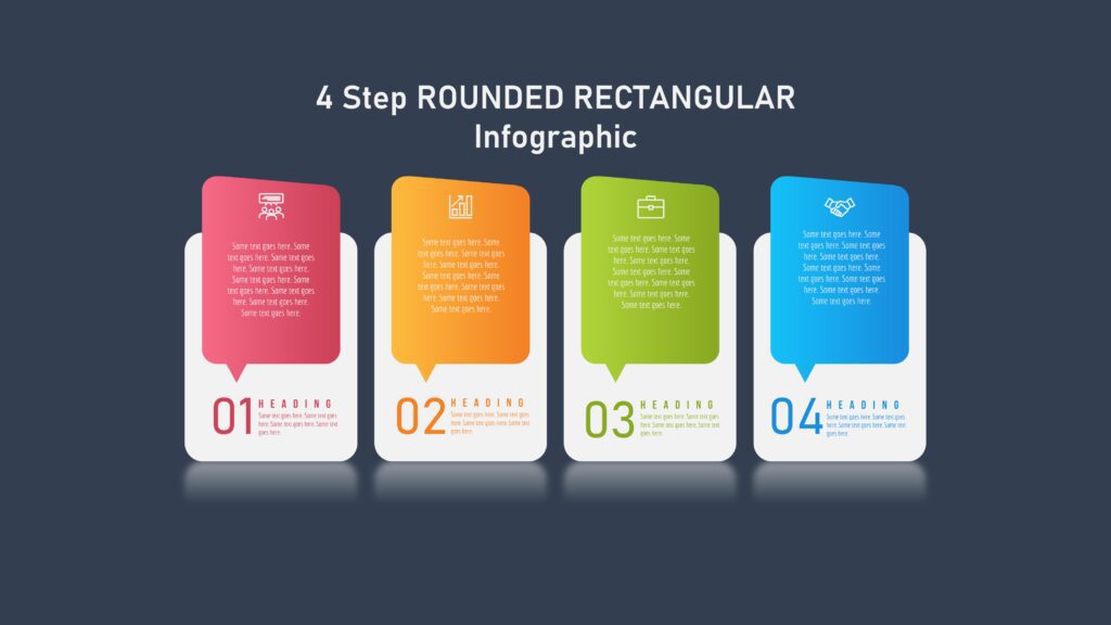 59 Powerpoint 4 Step Rounded Rectangular Infographic Powerup With