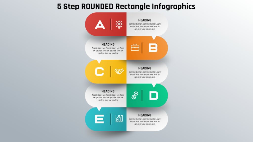 59powerpoint 5 Step Rounded Rectangle Infographics Powerup With Powerpoint 1764