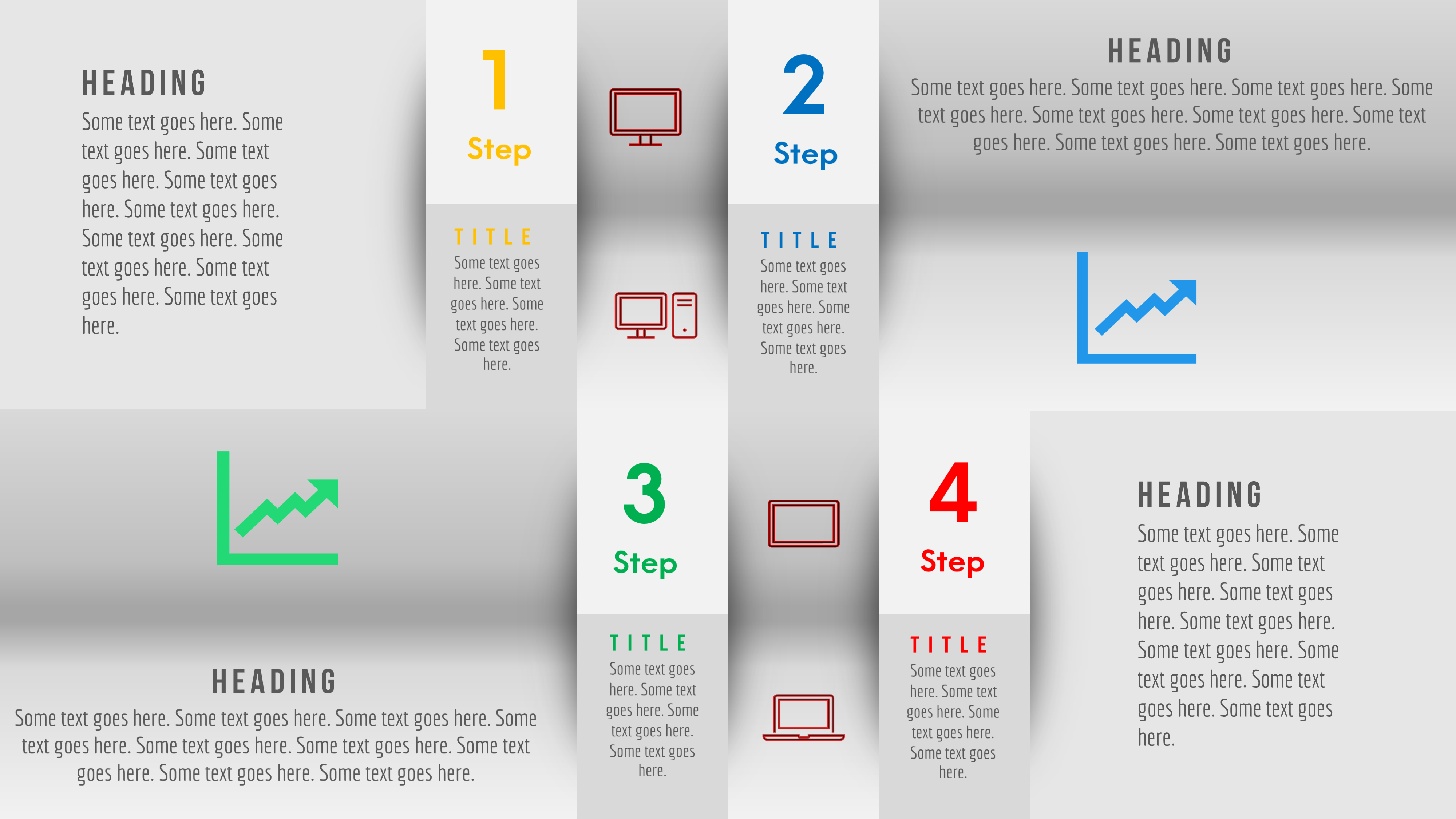 67.PowerPoint 4 Step Rectangular Infographic - PowerUP With POWERPOINT