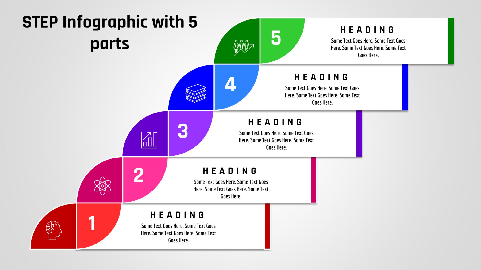 7powerpoint Step Infographic With 5 Parts Powerup With Powerpoint 