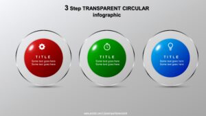 Download PowerPoint 3 Step Transparent Circular Infographic # 9