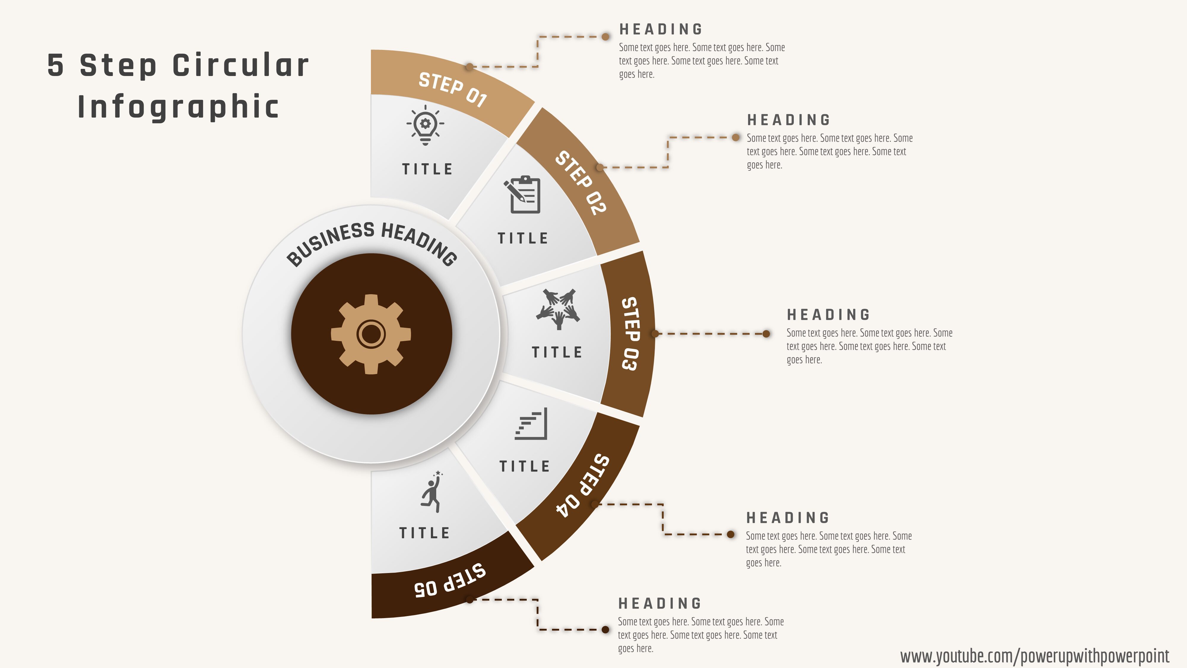 Download Powerpoint 5 Step Circular Infographic 82 Powerup With Powerpoint 4327