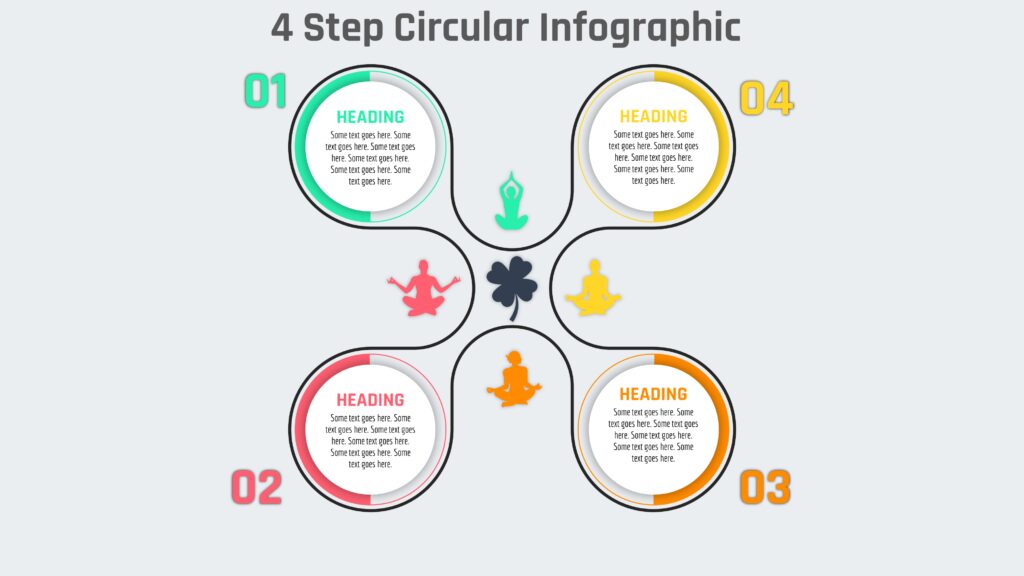 90 Powerpoint 4 Step Circular Infographic Powerup With Powerpoint