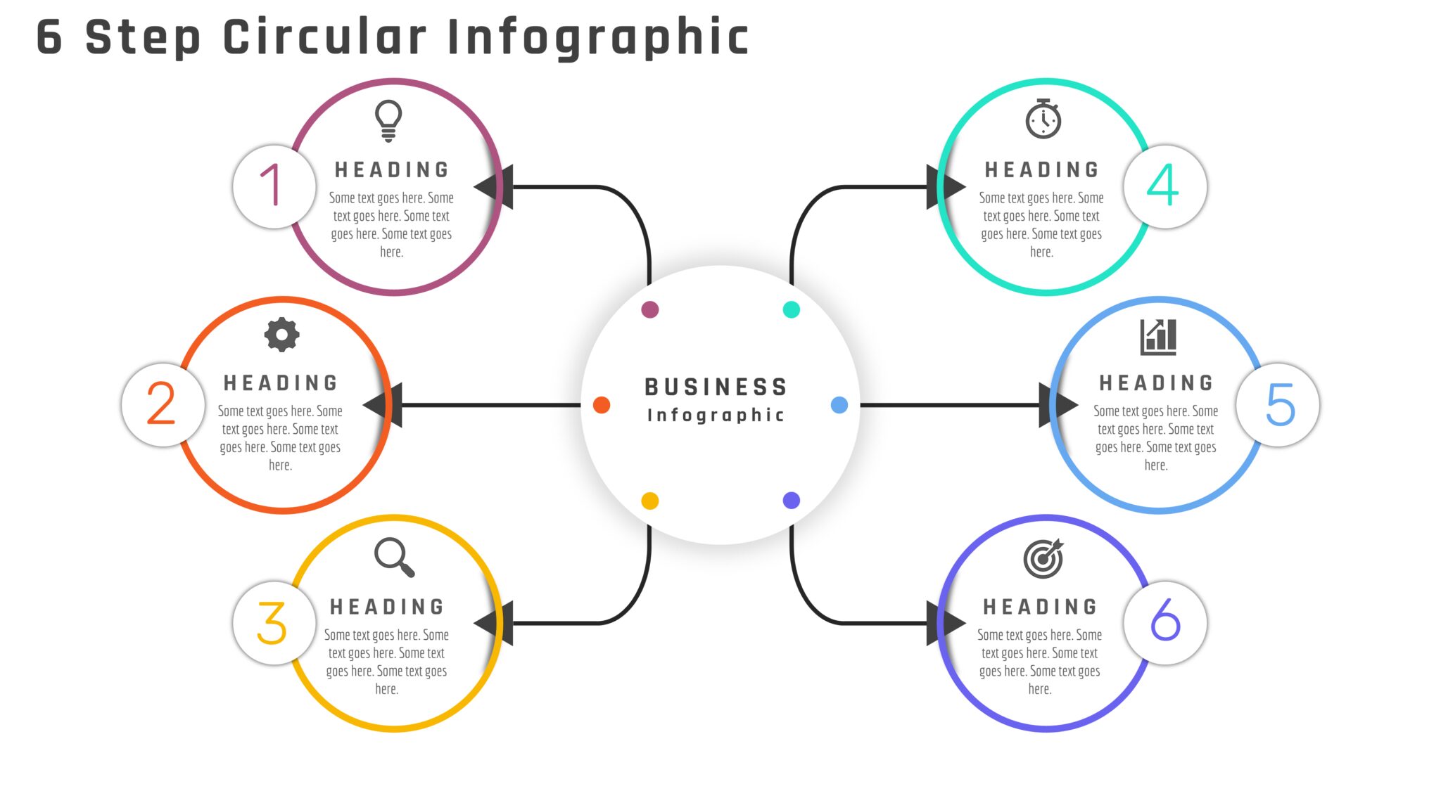 68.PowerPoint 6 Step Circular Infographic - PowerUP With POWERPOINT