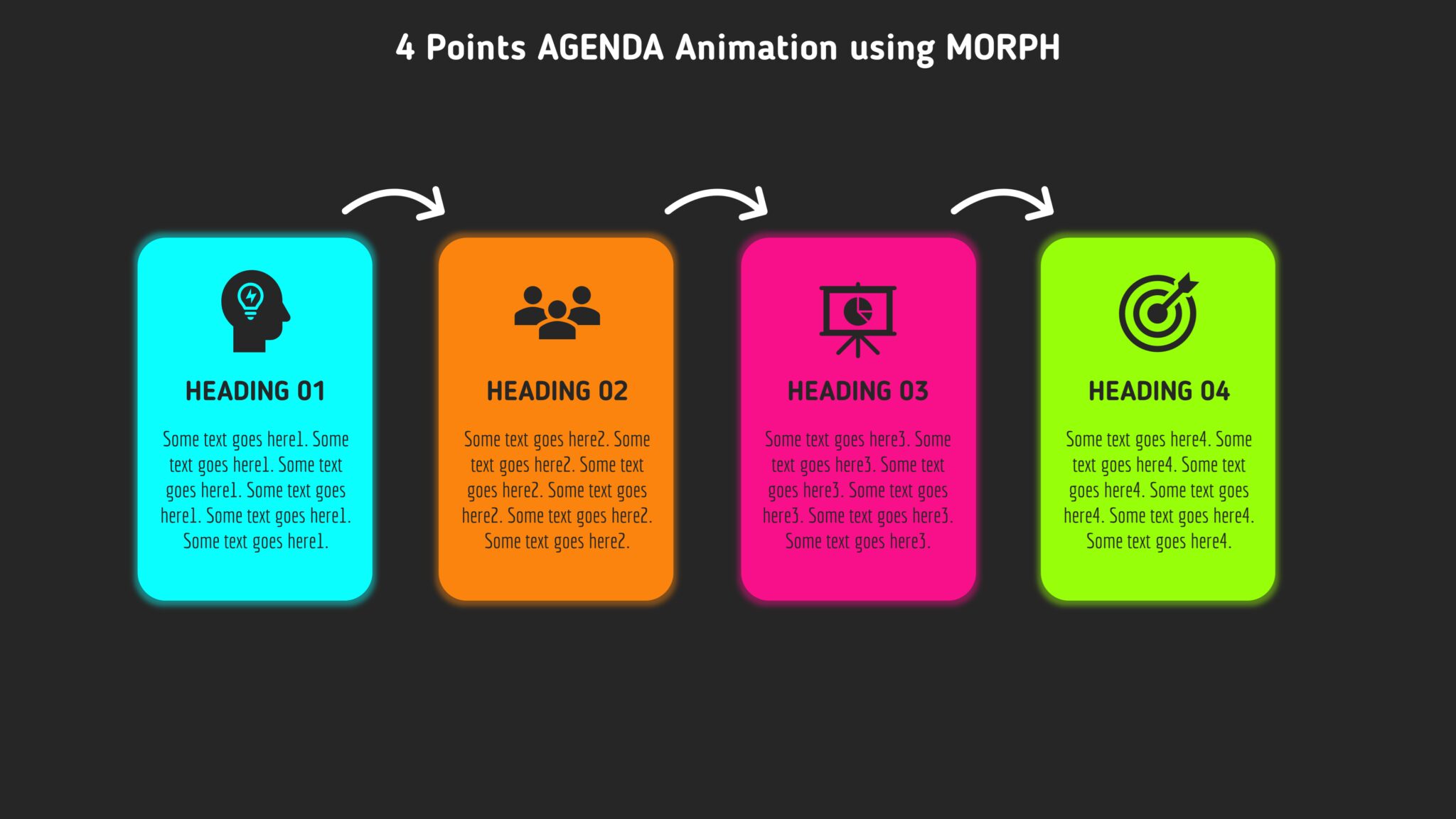 130.PowerPoint 4 Point Agenda Infographic Animation - PowerUP with ...