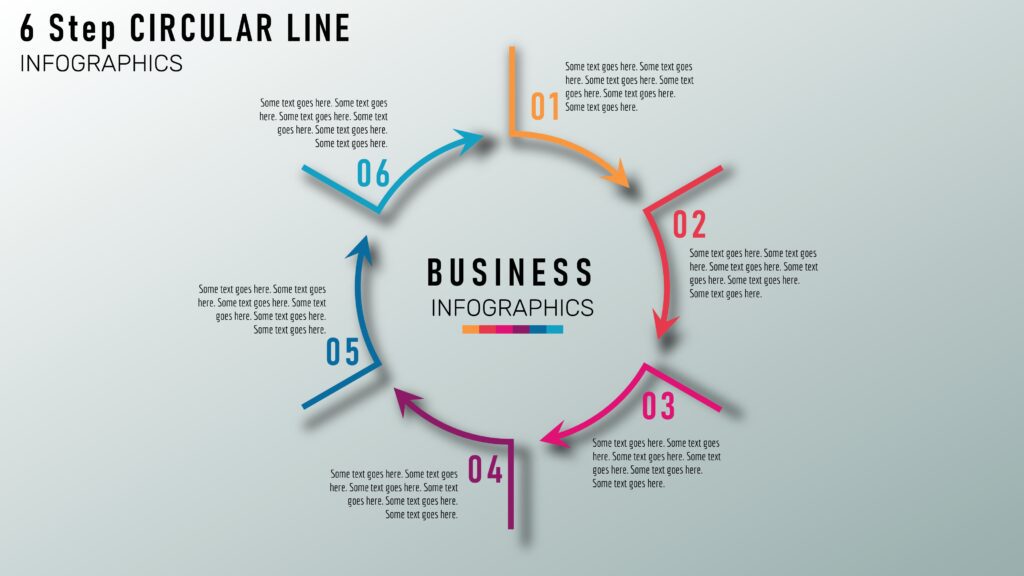 71 Powerpoint 6 Step Circular Line Infographic Powerup With Powerpoint