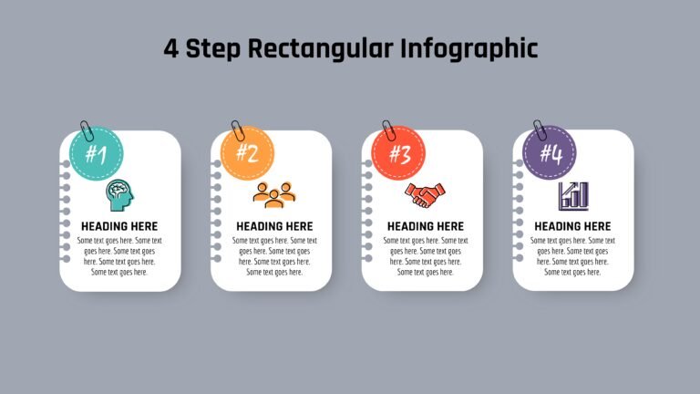 95.PowerPoint 4 Step Rectangular Infographic - PowerUP with POWERPOINT