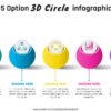 Download PowerPoint 5 Step 3D Circle Infographic Design #100