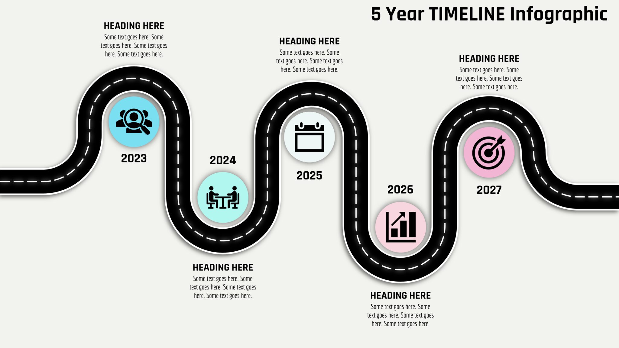 33.PowerPoint 5 Year Road Map Timeline Infographic - PowerUP with ...