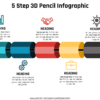 Download PowerPoint 5 Option Pencil Infographic