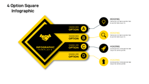 101.PowerPoint 4 Option Square Infographic