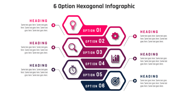 88.PowerPoint 6 Step Hexagonal Infographic