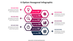 Download PowerPoint 6 Option Hexagonal Infographic #88