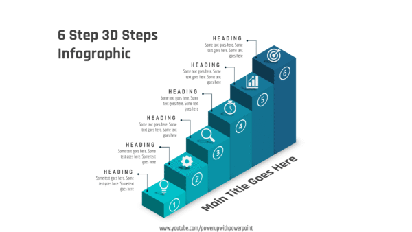 Download PowerPoint 6 Option 3D Steps Infographic #89