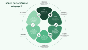 90.PowerPoint 6 Option Custom Shape Infographic