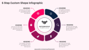 Download PowerPoint 6 Step Circular Custom Shape Infographic #91