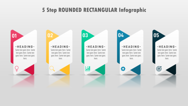 109.PowerPoint 5 Step Rectangular Infographic