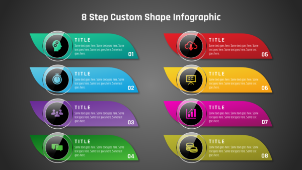 Download PowerPoint 8 Step Custom Shape Infographic #61
